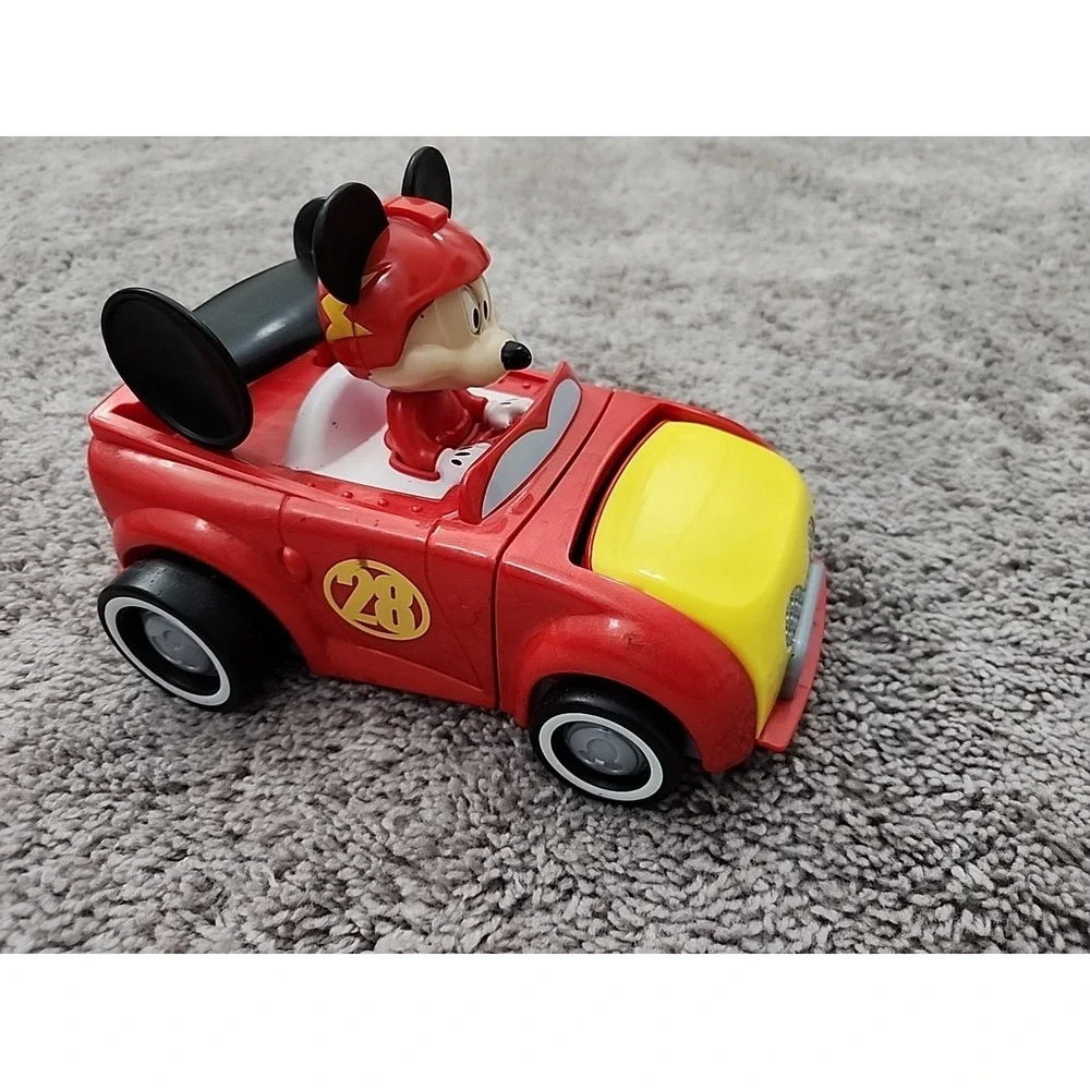 Disney Mickey Mouse Hot Rod Convertible Transformable Race Car Red